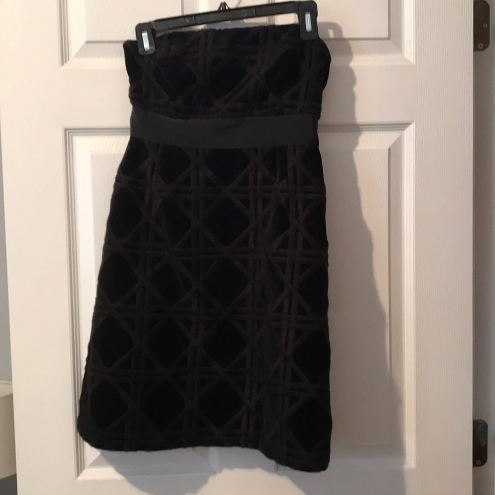 Velvet strapless dress with satin lining